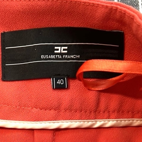 ELISABETTA FRANCHI,High-Waisted trousers in Tangerine, EUC Cropped,Size 40/4 - Picture 3 of 11